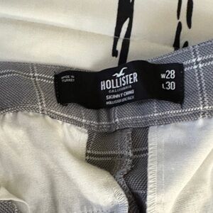 Hollister Gray Checkered Chinos